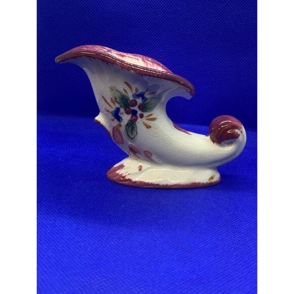 Vintage Small Cornucopia Hand Painted Florart - Picture 1 of 10